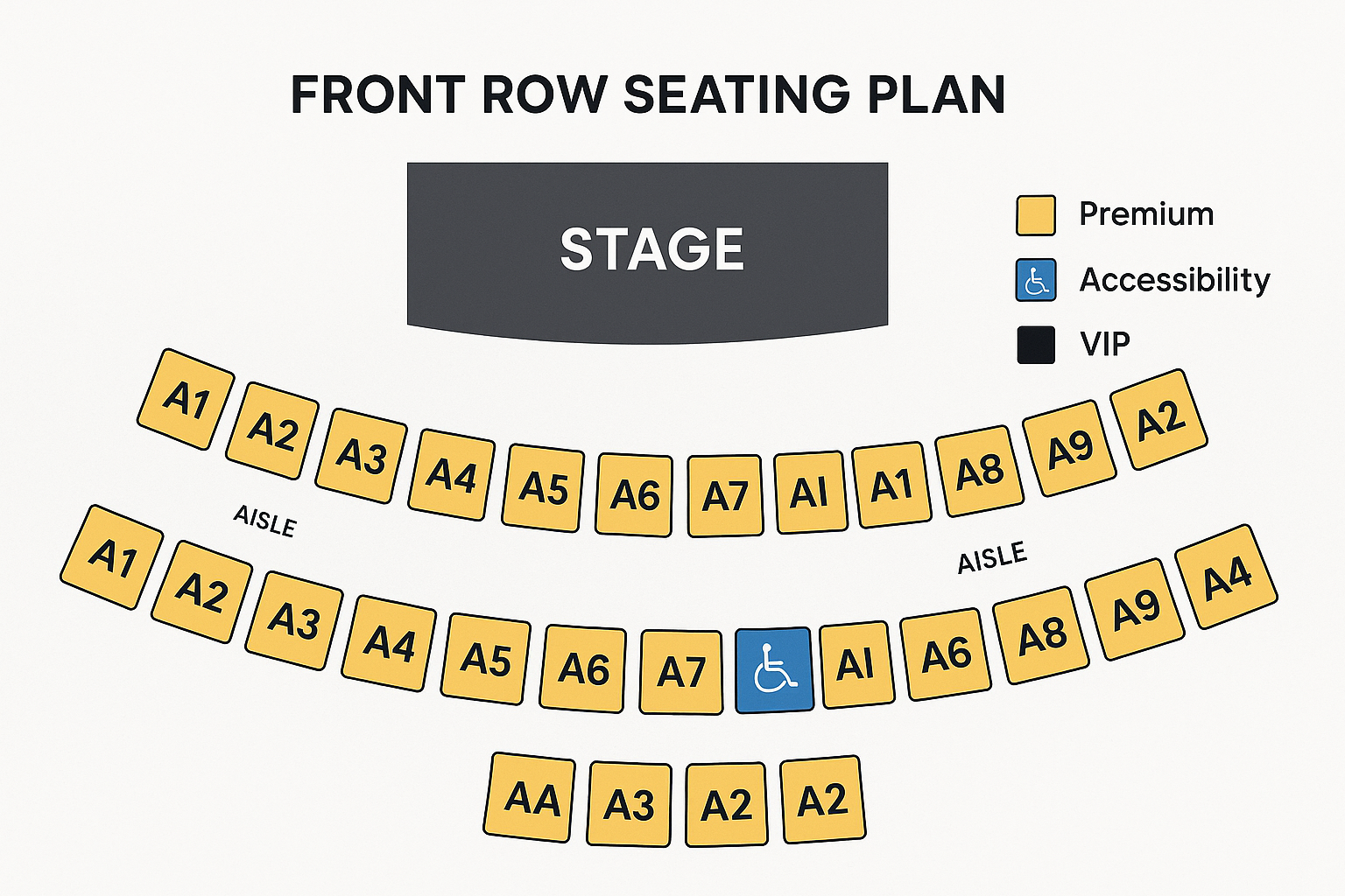 front row seating plan