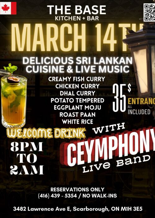 Sri Lankan Cuisine & Live Music Night with Ceymphony